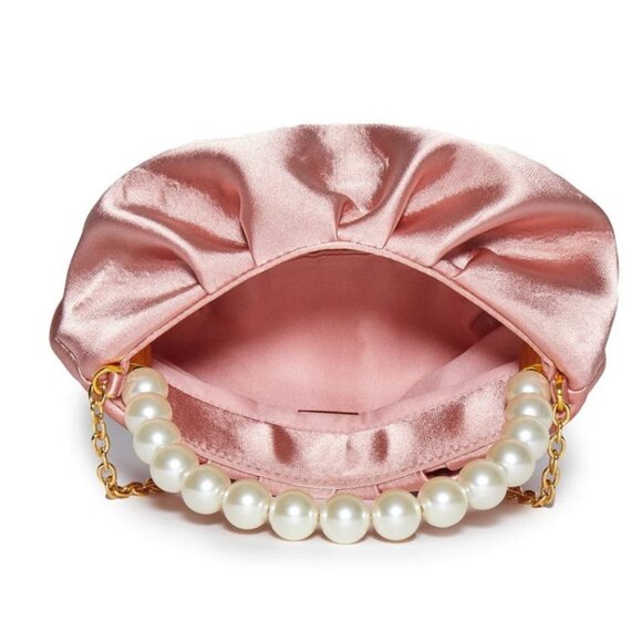 Dusty Rose Satin Evening Bag - Picture 2 of 3